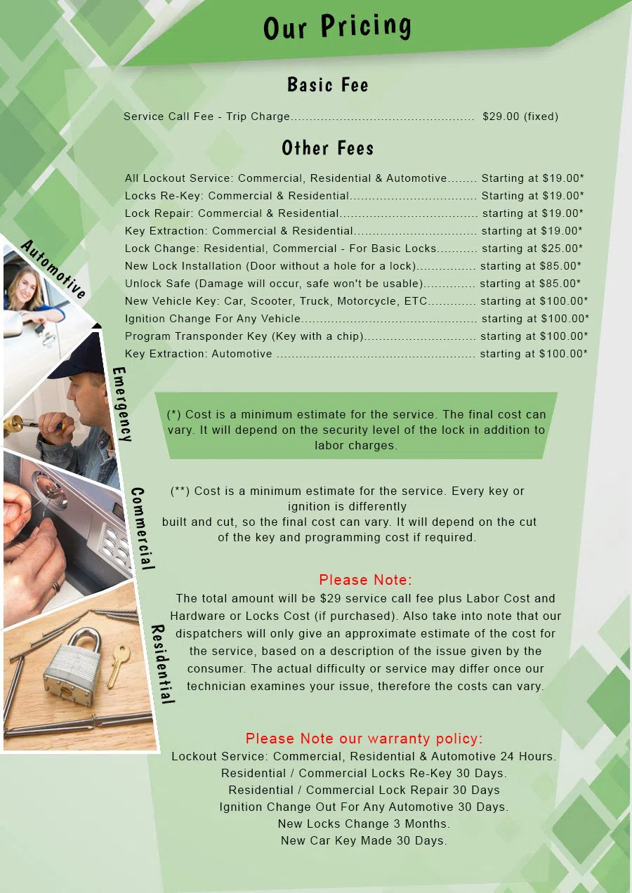 Lock Safe Services Tampa, FL 813-703-8703 - Pricelist-2